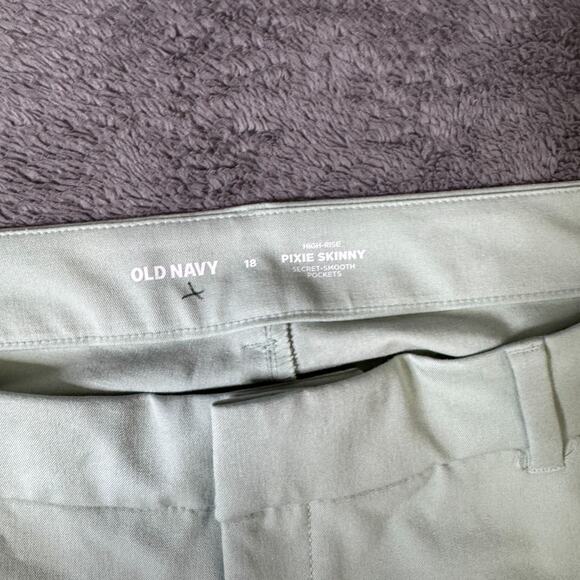 Old Navy Pixie Skinny Pants NWT Womens 18 High Rise Sea Foam Green Secret Pocket - Picture 3 of 9